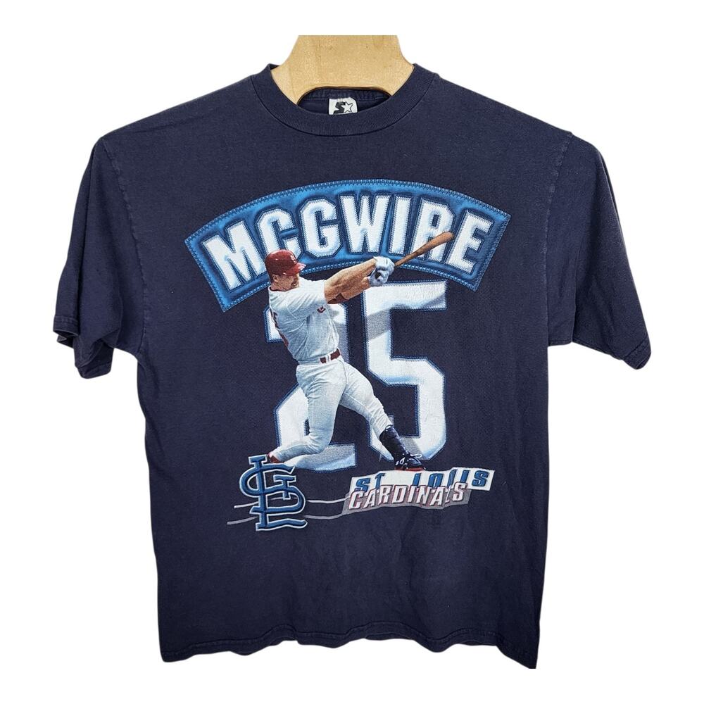 Vintage Men's Starter St. Louis Cardinals Mark McGwire T Shirt blue Large L